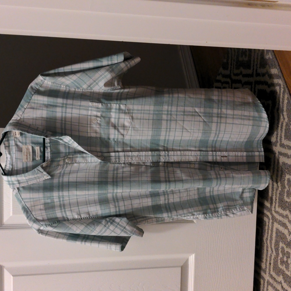 Green/White Button Down